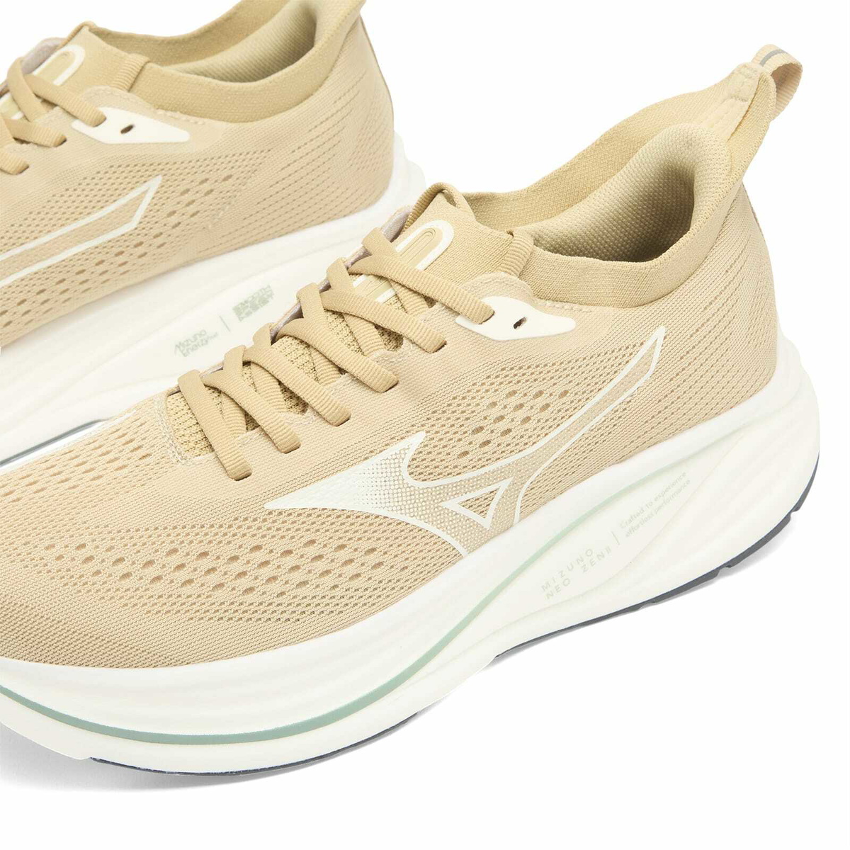 Mizuno Men's Running Neo Zen 2 Sneaker in Pale Khaki/Snow White/Granite Green