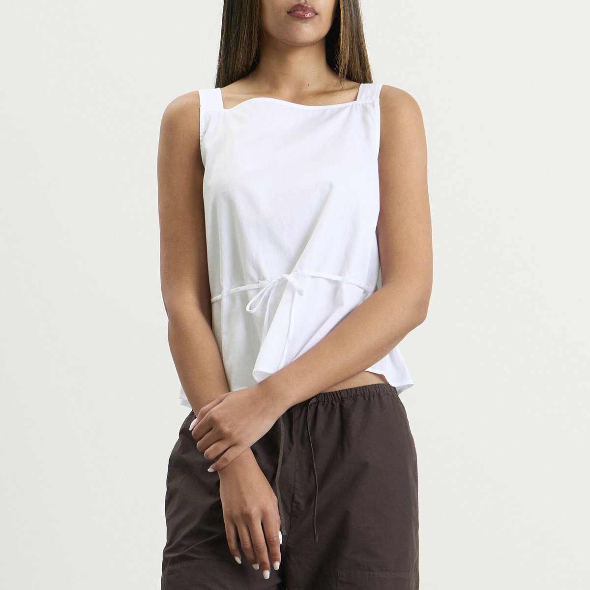 LESET Women's Yoko Drawstring Tank Top in White