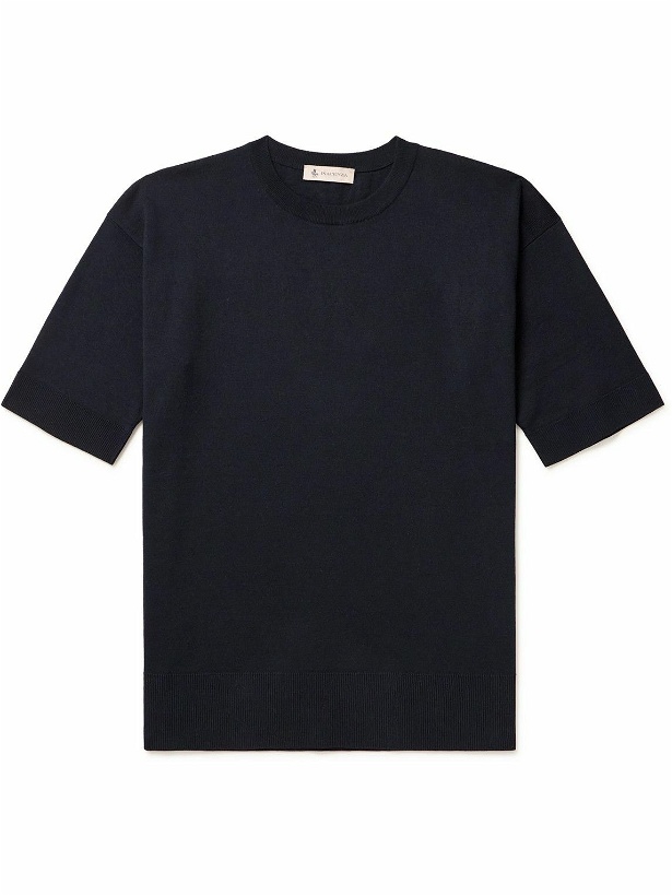 Photo: Piacenza Cashmere - Silk and Cotton-Blend T-Shirt - Blue