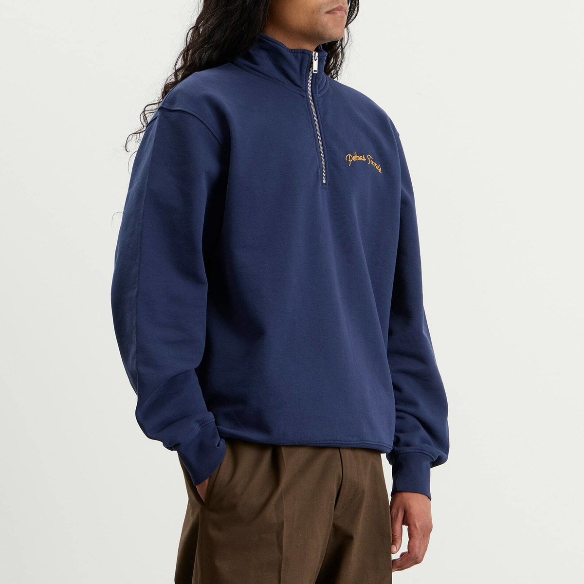 Palmes Men's Western Quarter-Zip Sweatshirt in Navy