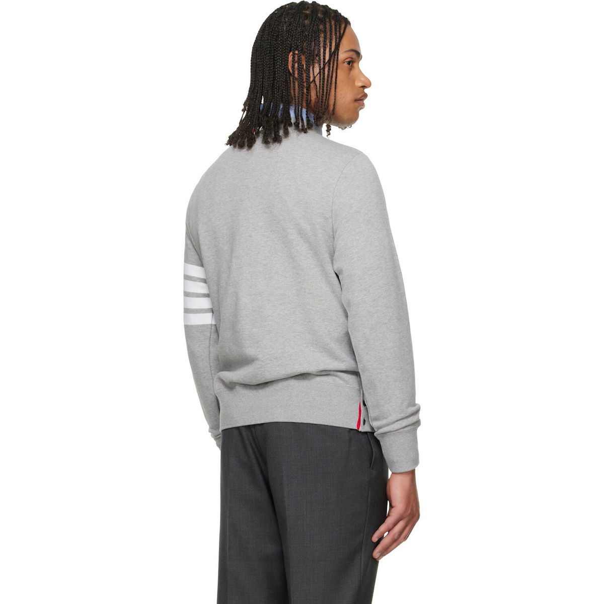 Thom Browne Gray Classic Loopback 4-Bar Sweatshirt