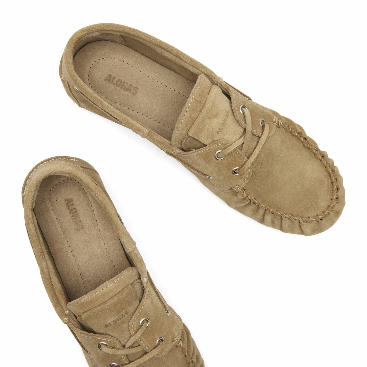 ALOHAS Women's Rowan Suede Leather Loafers in Suede Beige