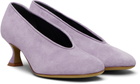 Moschino Purple Duck Suede Heels