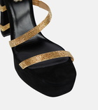 Rene Caovilla Embellished suede-effect platform sandals