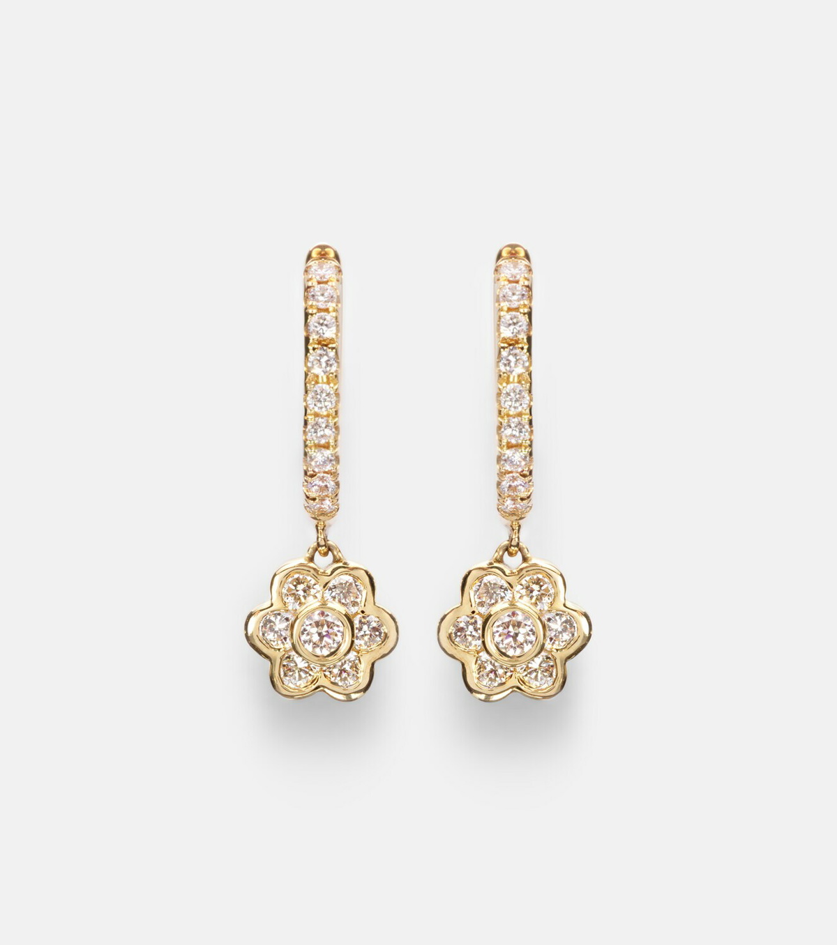 Anita Ko 18kt gold hoop earrings with diamonds