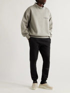 FEAR OF GOD ESSENTIALS - Logo-Print Cotton-Blend Jersey Mock-Neck Sweatshirt - Gray