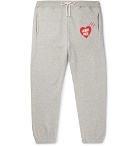 Human Made - Logo-Print Mélange Loopback Cotton-Jersey Sweatpants - Gray