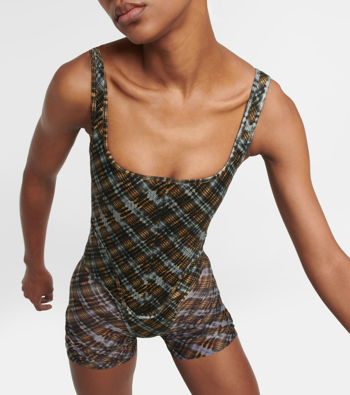 KNWLS - Checked corset top