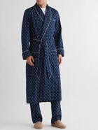 Derek Rose - Printed Cotton Robe - Blue