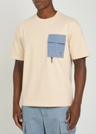 Moncler Grenoble Denim-pocket Logo Cotton T-shirt White
