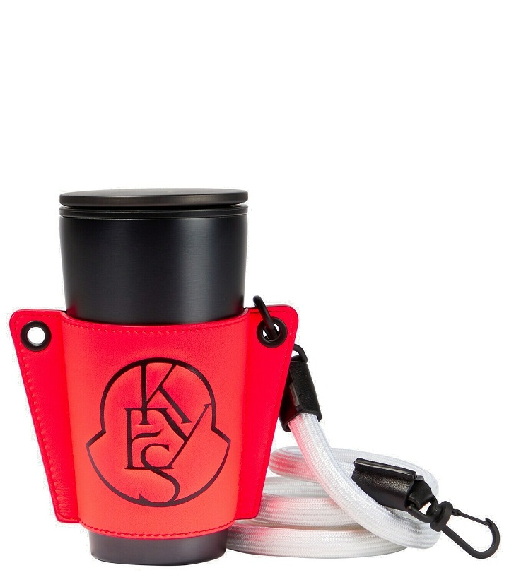 Photo: Moncler Genius x Alicia Keys travel cup and leather carrier