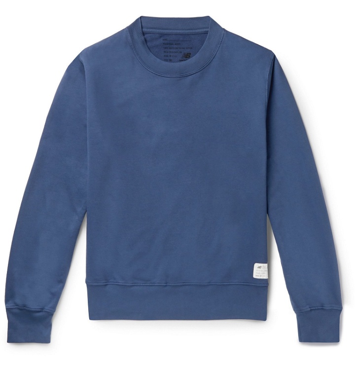 Photo: Save Khaki United - New Balance Fleece-Back Supima Cotton-Jersey Sweatshirt - Blue