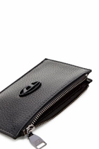 Diesel Flat card holder in grainy leather - Small Wallets Mens in Black