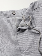 BOGLIOLI - Slim-Fit Striped Cotton-Seersucker Trousers - Gray