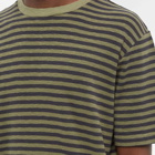 Folk Men's Classic Stripe T-Shirt in Olive/Soft Black