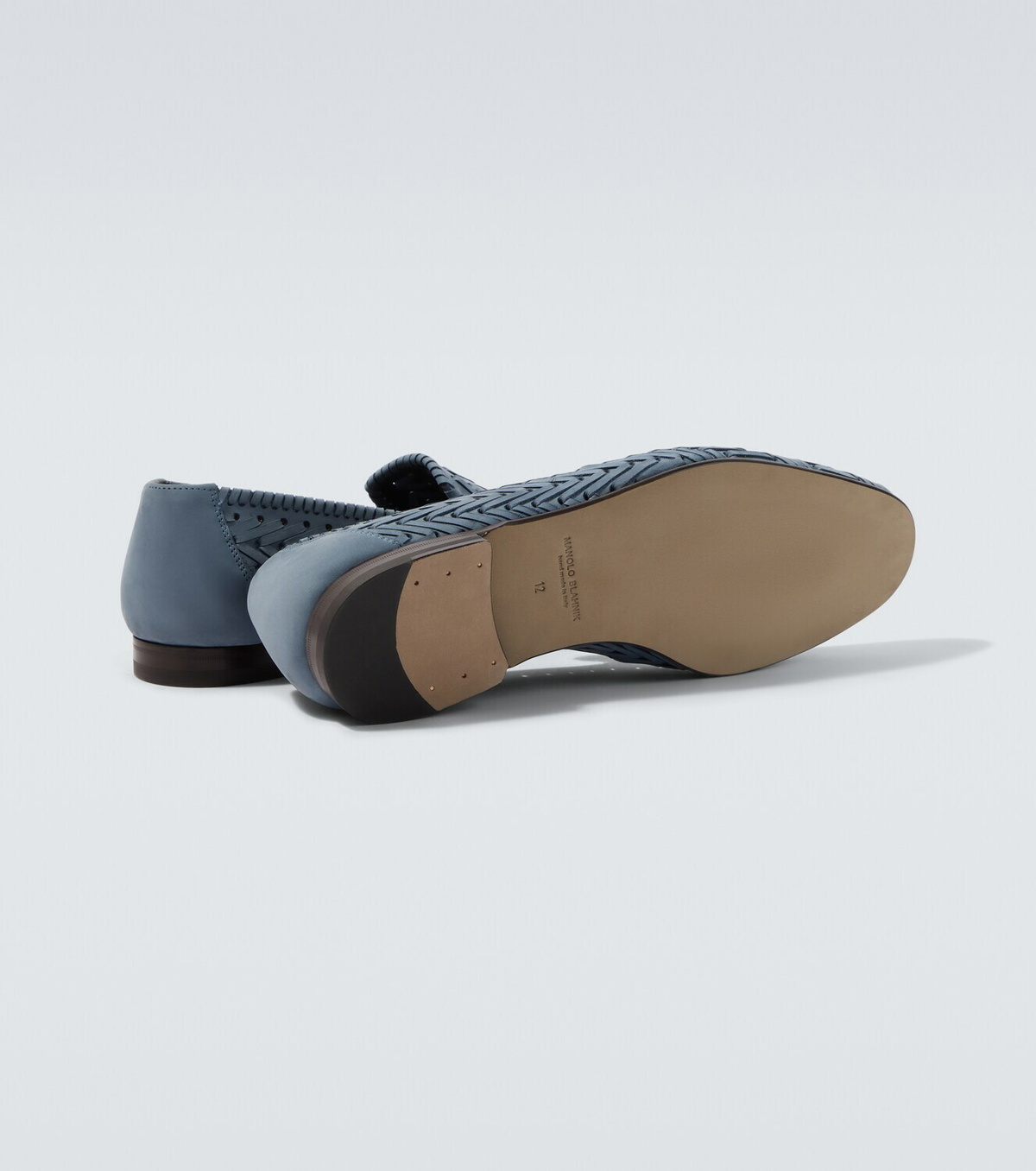 Manolo Blahnik Mario woven leather loafers