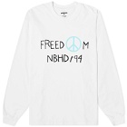 Neighborhood Men's 8 Long Sleeve Freedom T-Shirt in White