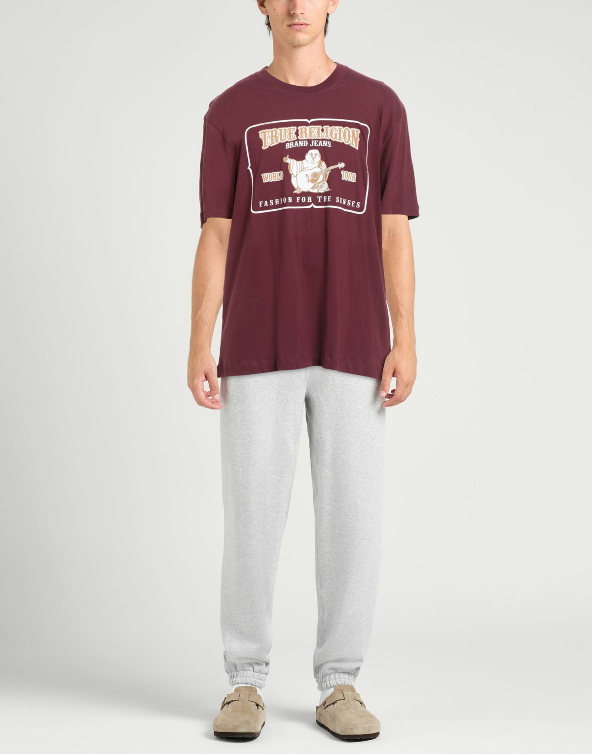 True Religion Mens T-shirt Burgundy