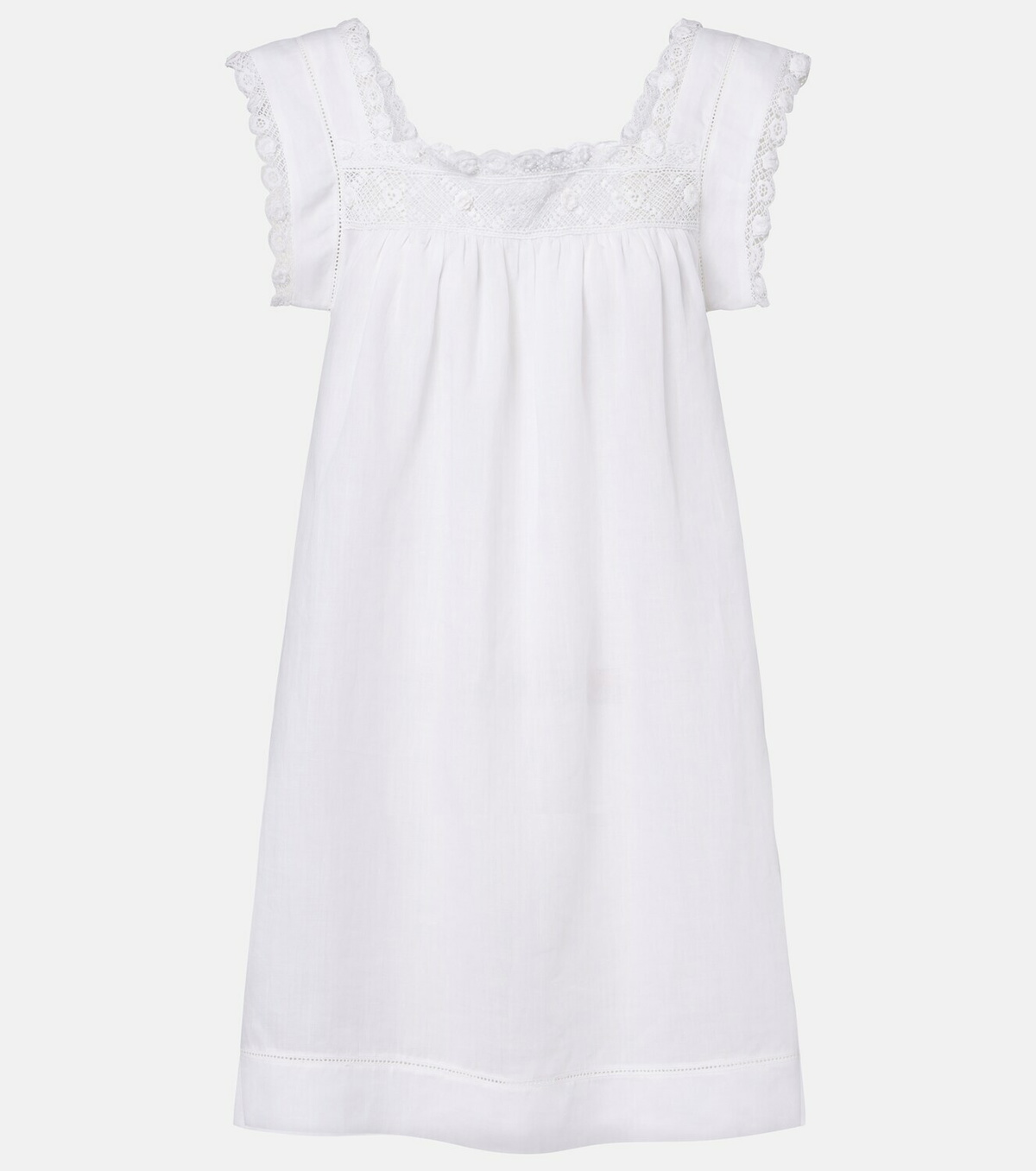 Dôen Almadia lace-trimmed ramie minidress