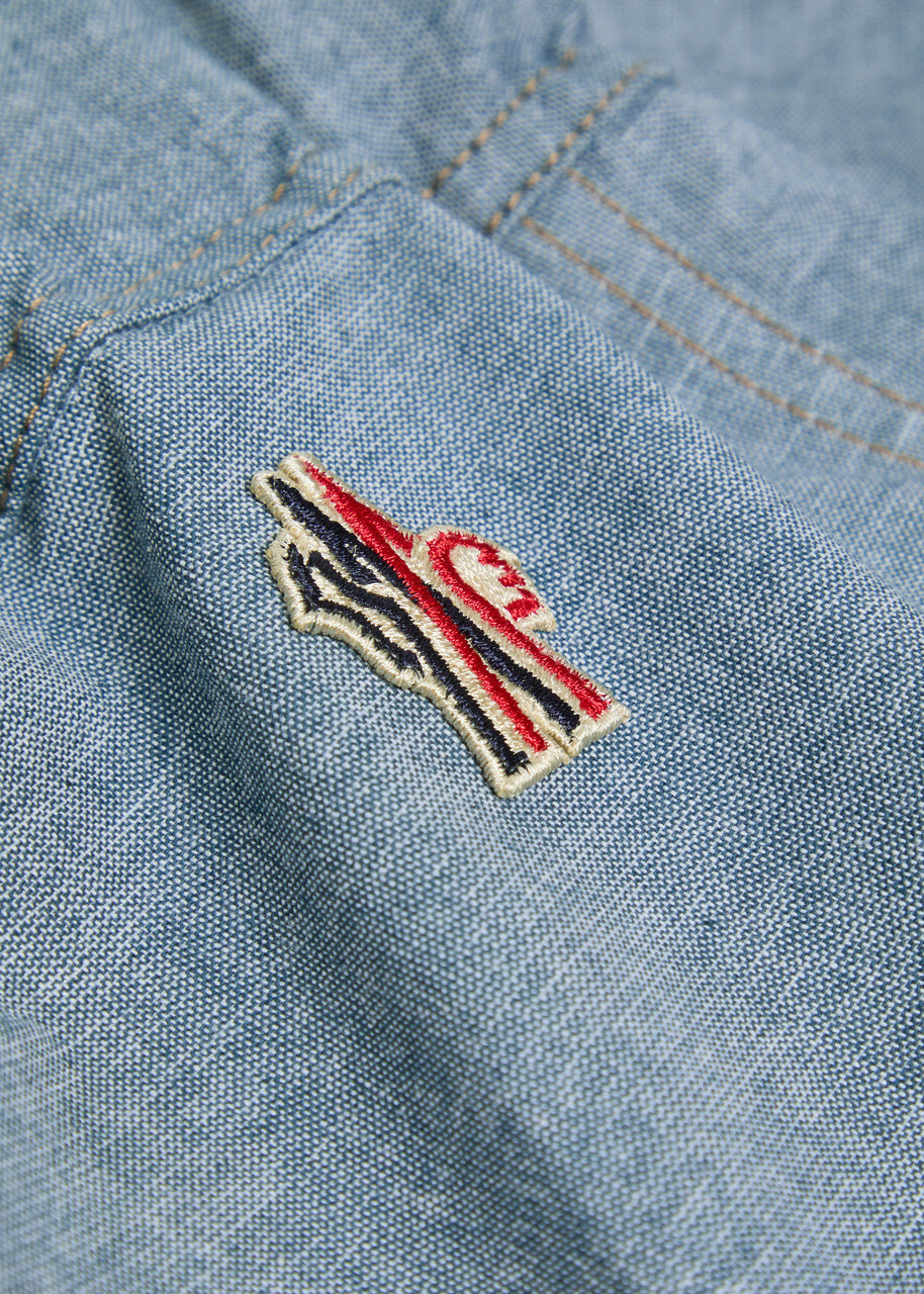 Moncler Grenoble Belted Denim Cargo Trousers Light Blue