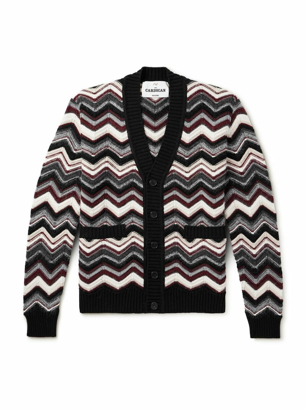 Photo: Missoni - Striped Wool-Blend Jacquard Cardigan - Gray