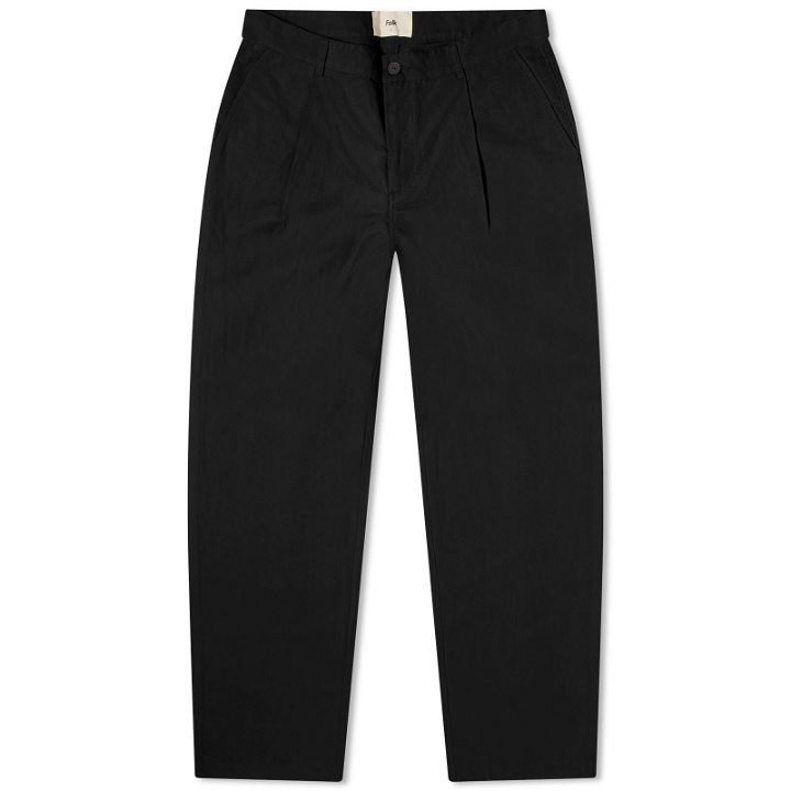 Photo: Folk Men's Wide Fit Trousers in Soft Black