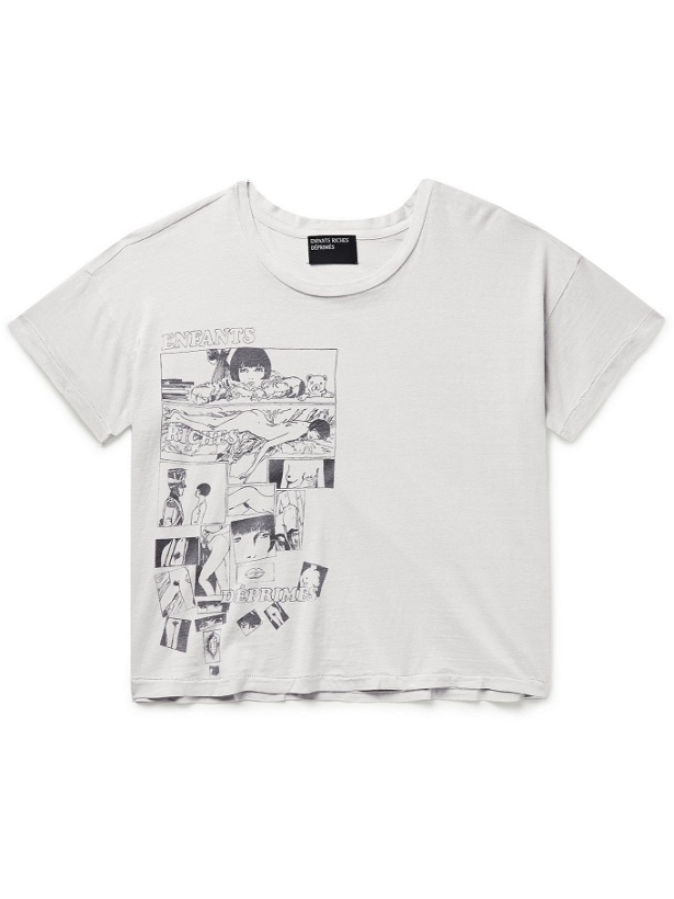Photo: Enfants Riches Déprimés - Printed Cotton-Jersey T-Shirt - Neutrals