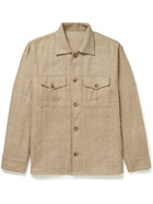 Stòffa - Recycled Herringbone Silk Shirt Jacket - Neutrals
