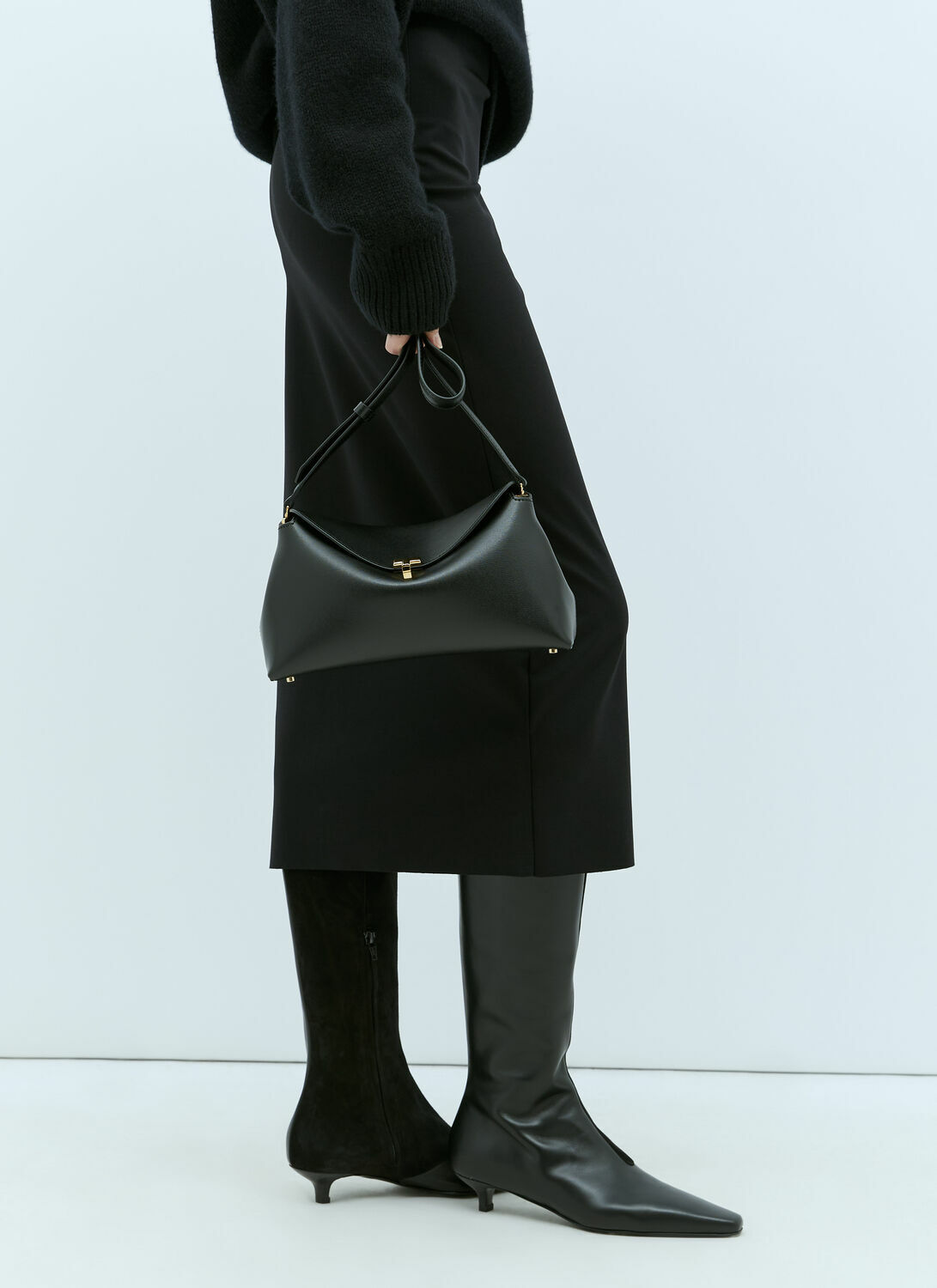 TOTEME T-Lock Leather Clutch