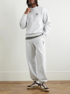 Local Authority LA - LA Slash Tapered Logo-Embroidered Cotton-Jersey Sweatpants - Gray