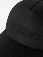SAINT LAURENT - Logo-Embroidered Cotton and Linen-Blend Gabardine Baseball Cap - Black