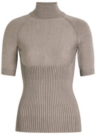 Alaïa Ribbed Wool-blend top Grey