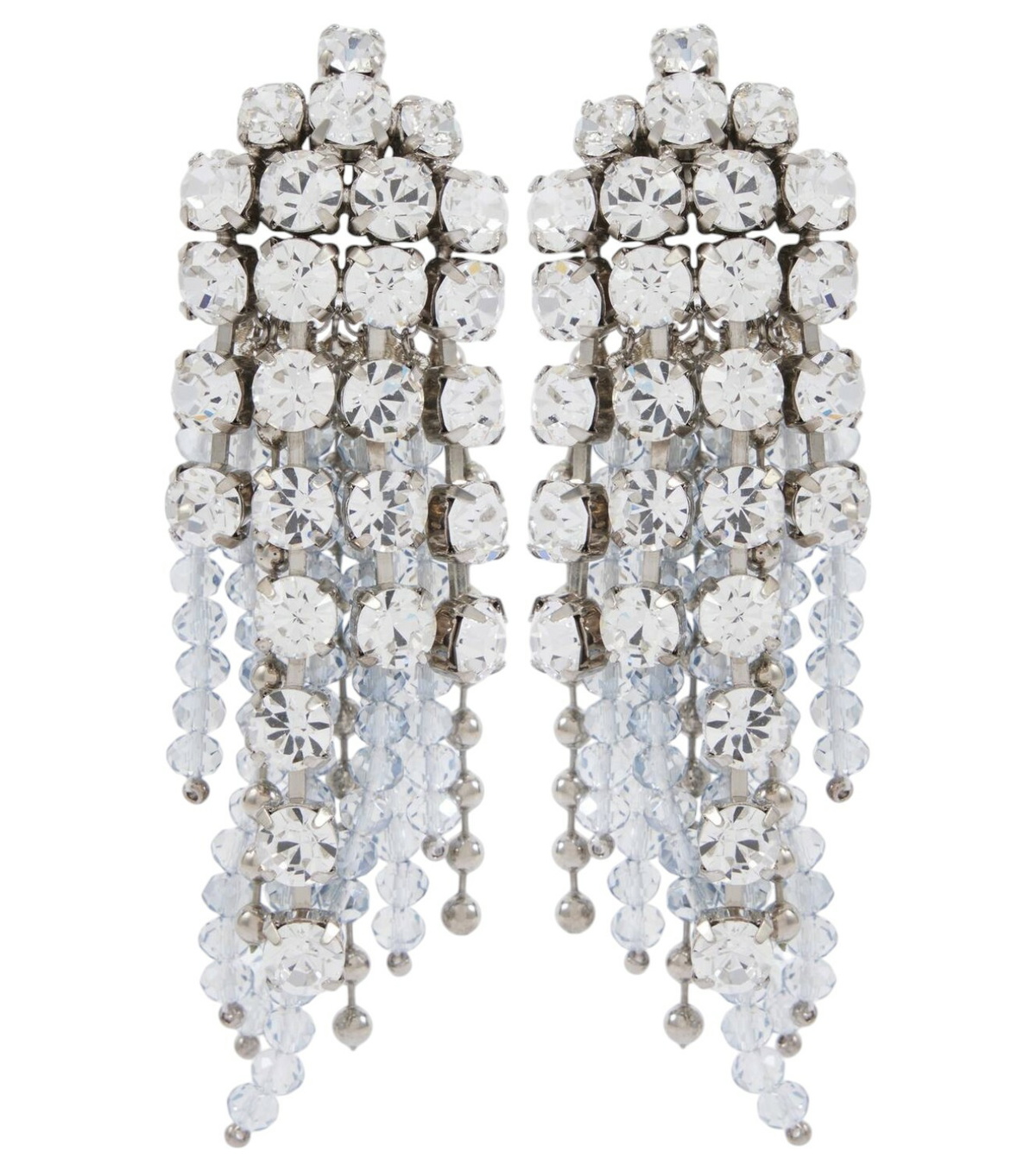 Givenchy Silver Mini Lock Crystal Earrings Givenchy