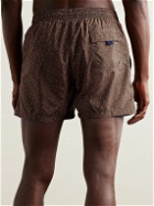Canali - Straight-Leg Mid-Length Printed Swim Shorts - Brown