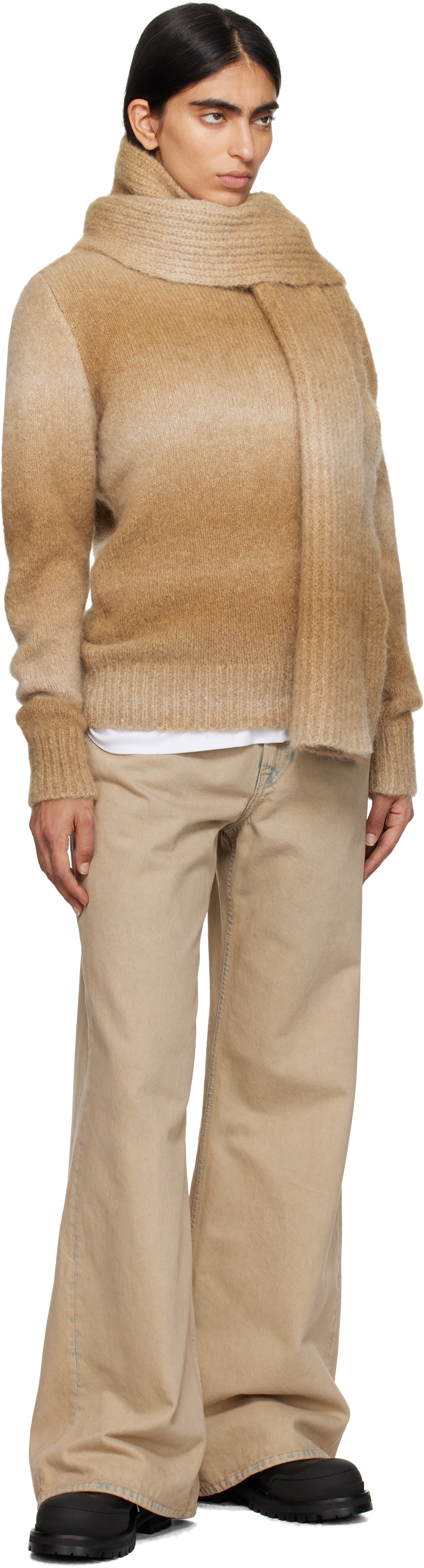 Études Tan Alpaca Round Neck Sweater