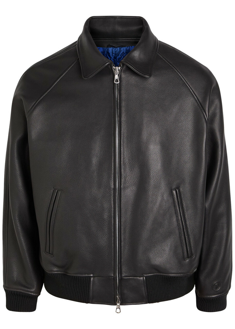 Picante Senna Logo-embossed Leather Jacket Black