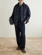 LOEWE - Logo-Appliquéd Corduroy-Trimmed Denim Barn Jacket - Blue