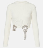 Area Embellished cotton-blend sweater