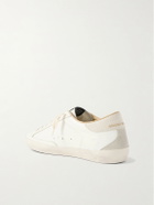 Golden Goose - Super-Star Distressed Suede-Trimmed Leather Sneakers - White