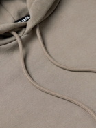 Balenciaga - Logo-Embroidered Cotton-Jersey Hoodie - Brown