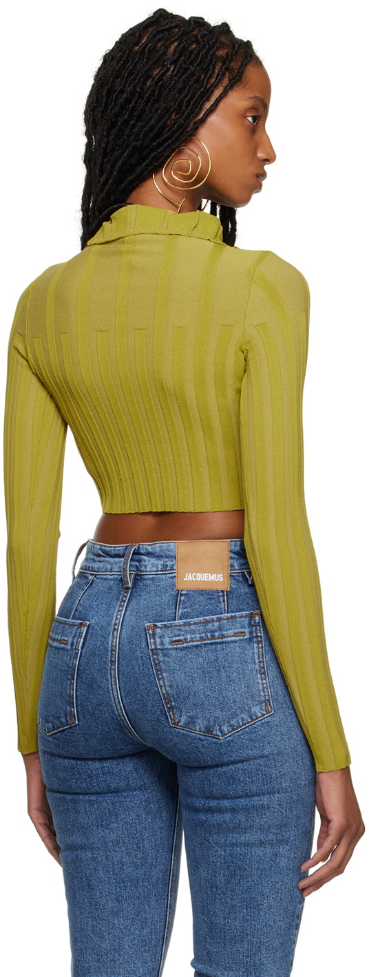 Jacquemus Green Le Raphia 'Le Cardigan Bando' Cardigan