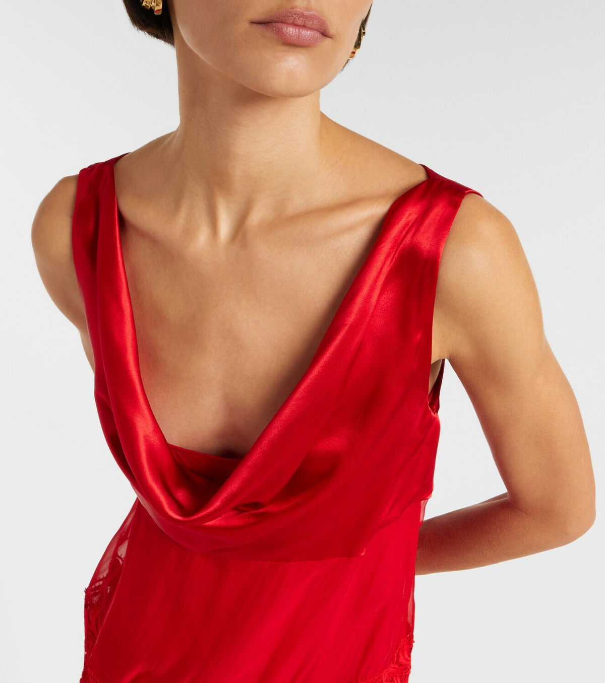 Ferragamo Draped silk midi dress