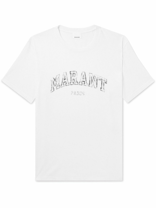 Photo: Isabel Marant - Logo-Print Cotton-Jersey T-Shirt - White