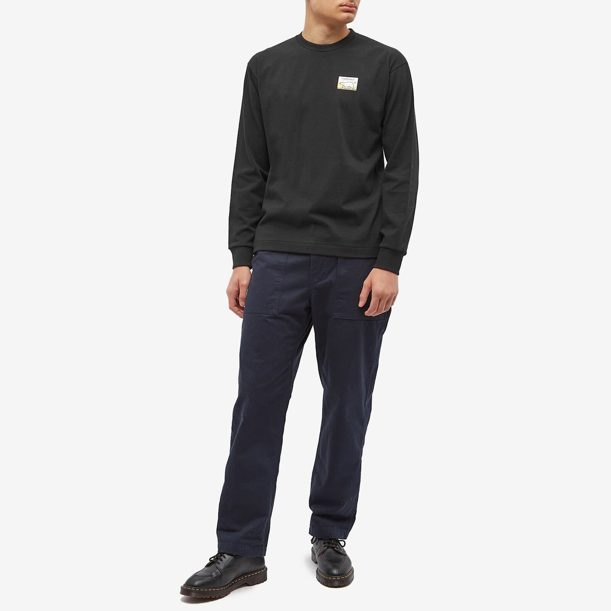 【HUMAN MADE】人気★Polar Bears コットン 長袖 Tシャツ Human Made Men's Long Sleeve Polar Bear T-Shirt in Black