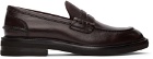 Brunello Cucinelli Brown Leather Penny Loafers