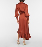 Zimmermann - Wrap silk satin midi dress