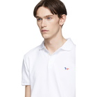 Maison Kitsune White Tricolor Fox Patch Polo