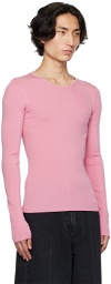 Peter Do Pink Ribbed Sweater