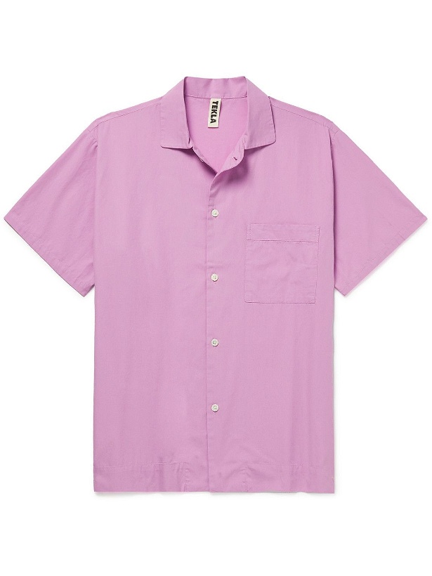 Photo: TEKLA - Organic Cotton-Poplin Pyjama Shirt - Pink