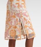 Xu Zhi Embroidered velvet and tulle midi skirt